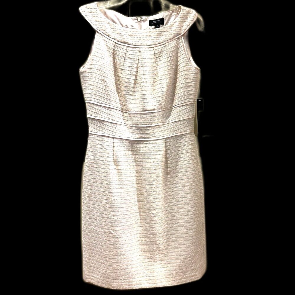 Tahari Cream/Gold Cocktail Dress - Size 6 - NWT - Picture 2 of 9